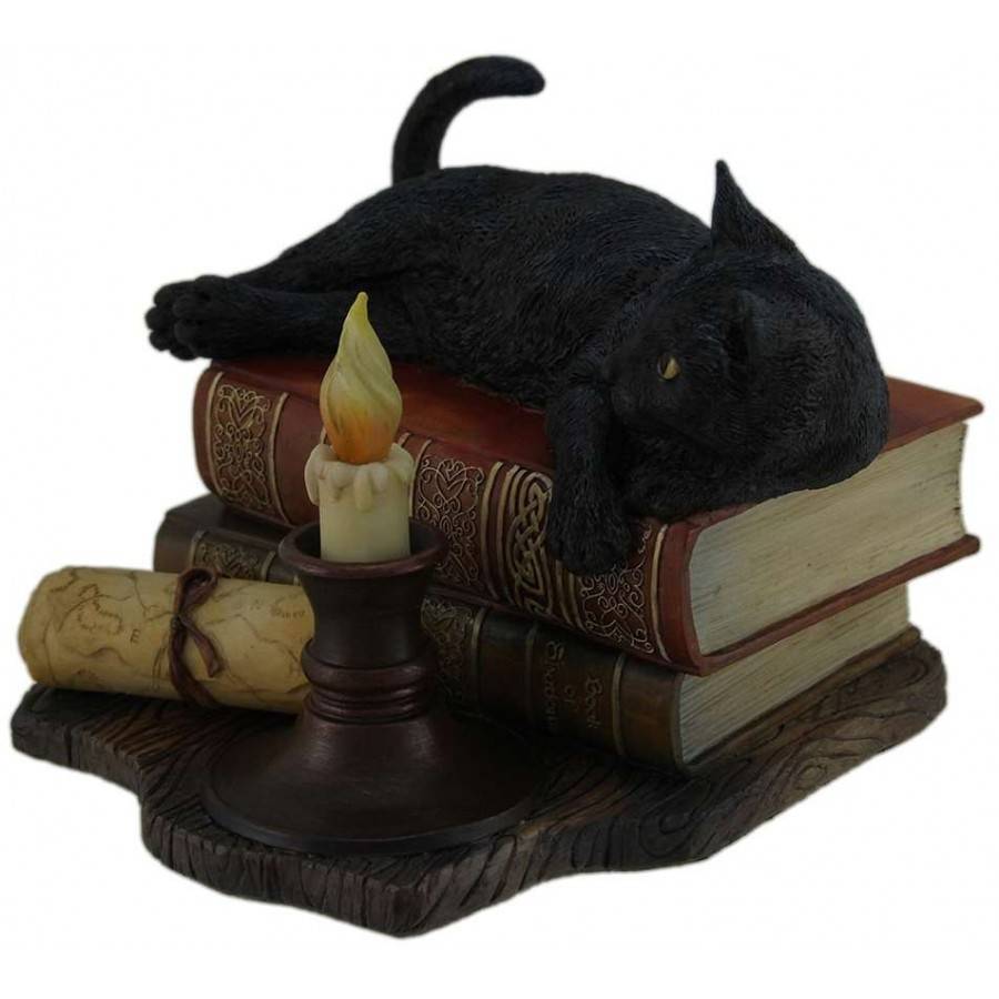 Hand Carved Wooden Cat Statue Handcraft Wood Kitten Smoking Black Cat
