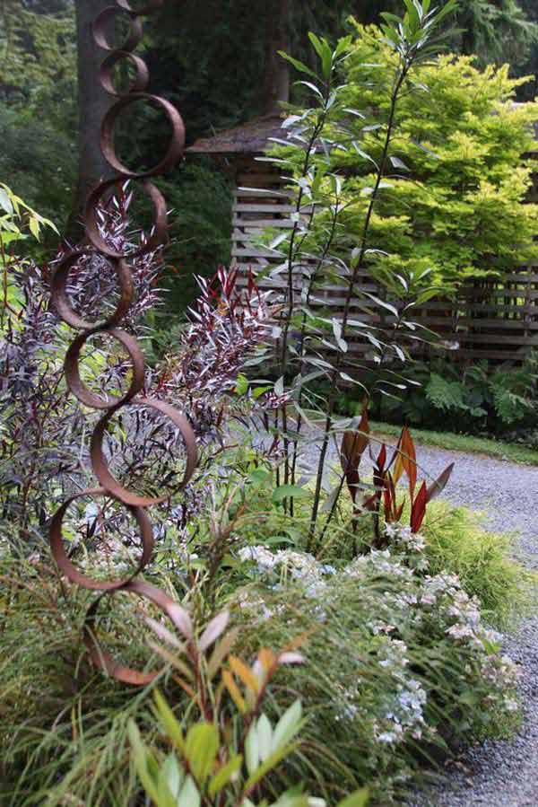Reclaimed Wood Flower Rustic Wall Decor Rusty Metal Folk Art Garden Art