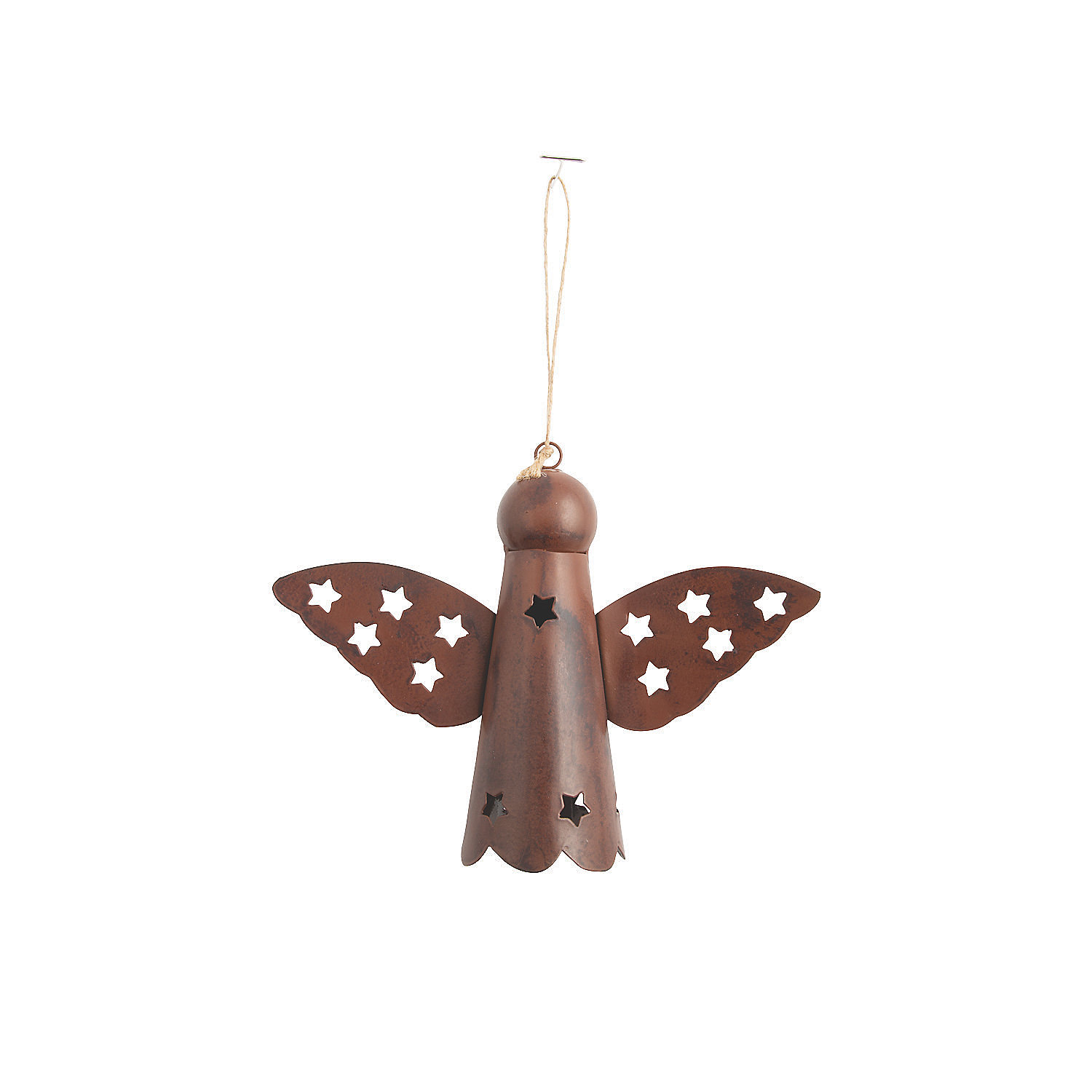 Hand Hammered Metal Angel Statue Rustic Holiday Decor