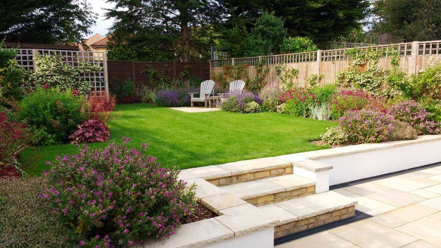 Mediumsized Back Garden Design
