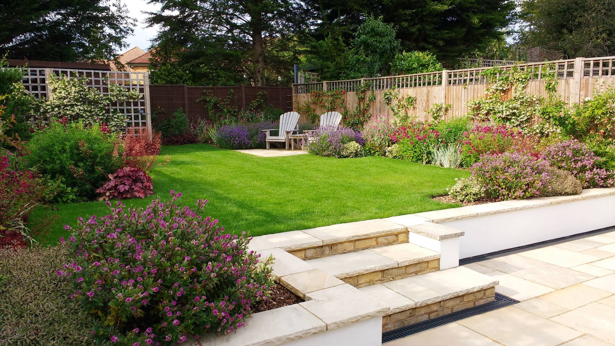 Mediumsized Back Garden Design