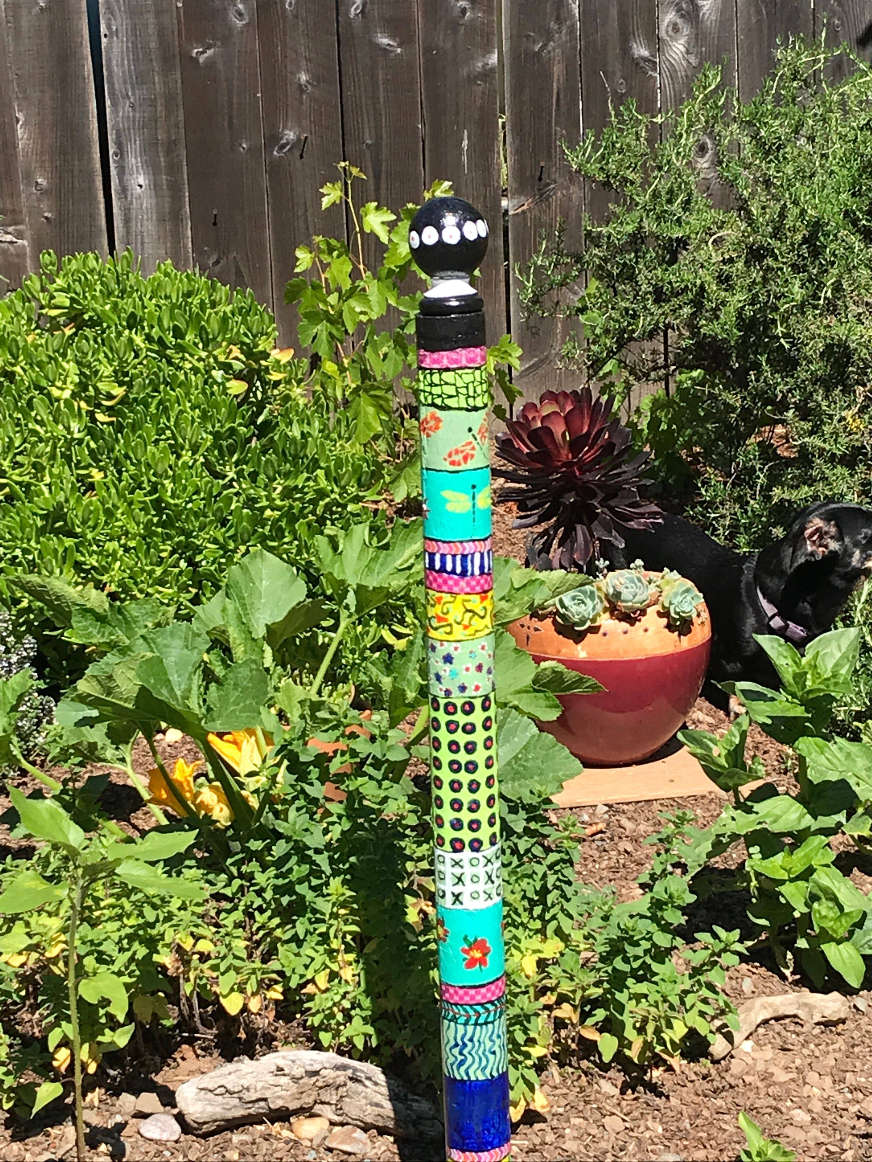 Made To Order Hand Painted Garden Memorial Poles Etsy Garden