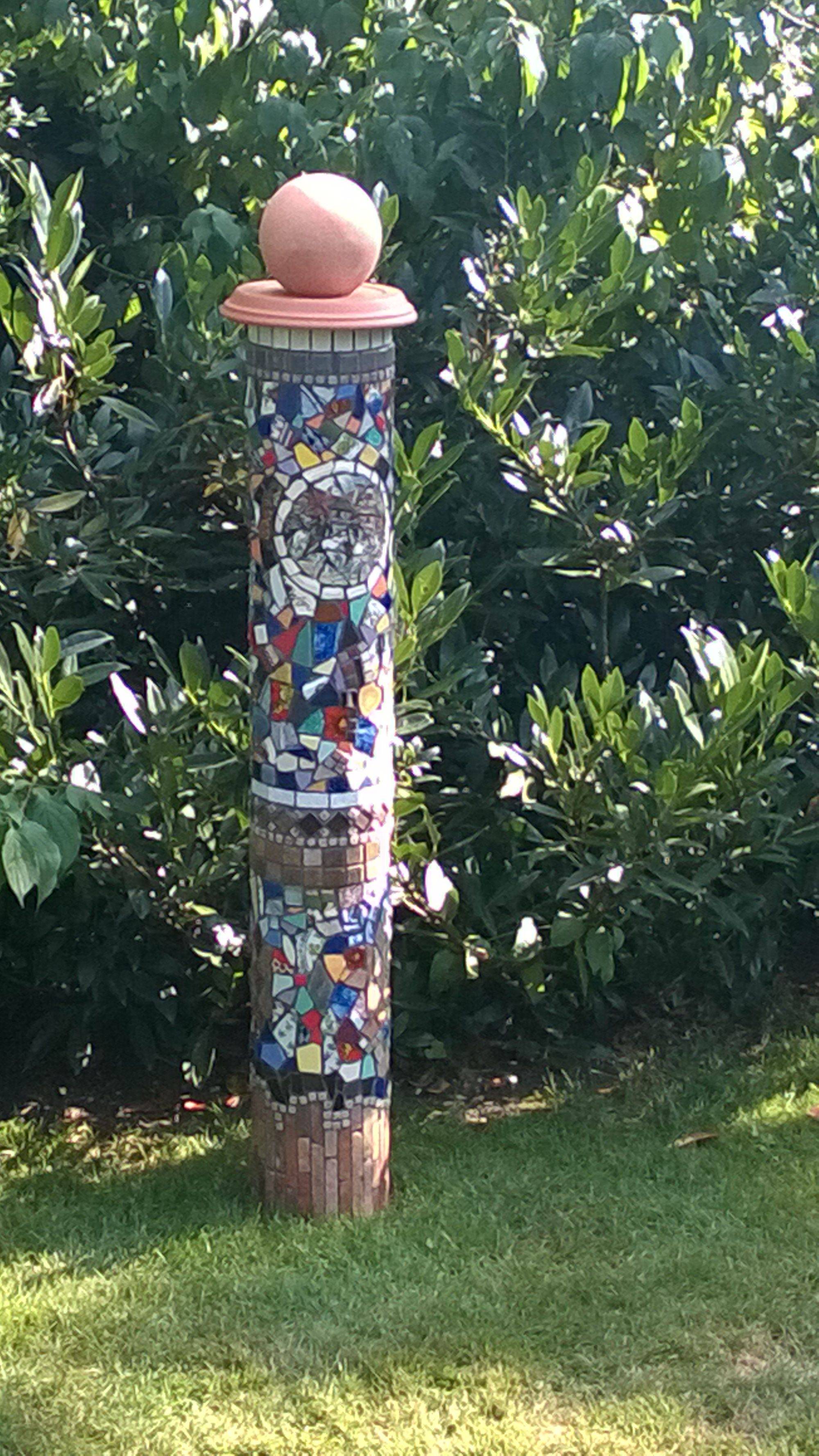Single Large Garden Totem Garden Sculpture Colorful Garden Art