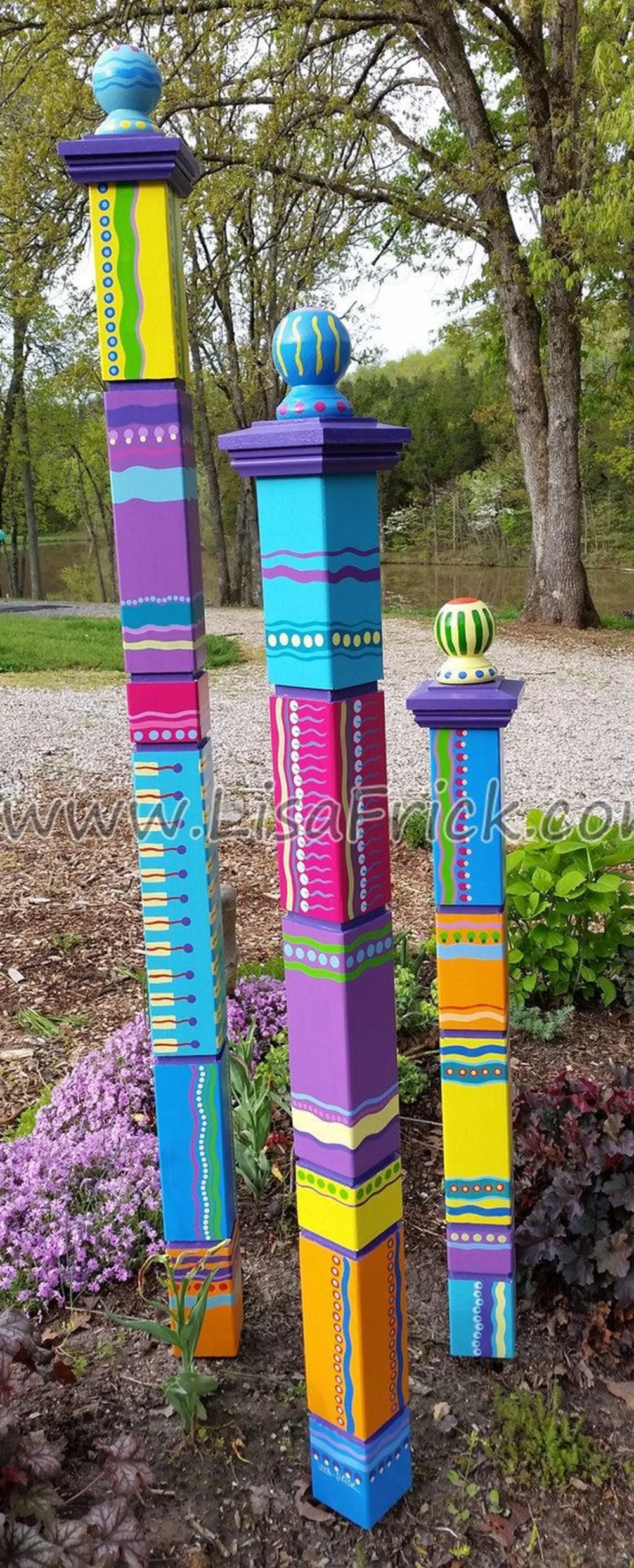 Hand Painted Peace Pole Art Pole