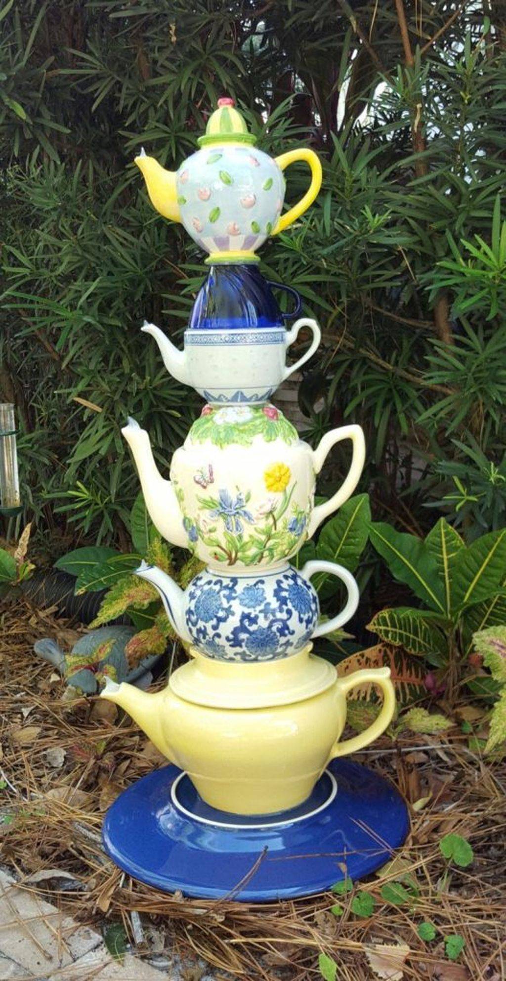 Garden Teapot Totem Garden Totem