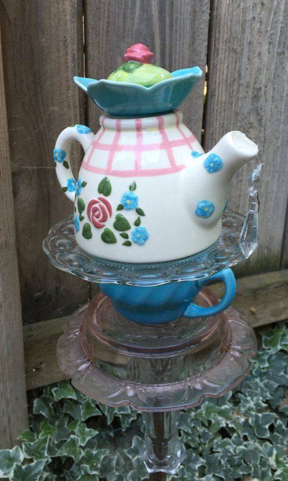 Garden Totem Tiny Teapot Totem Garden Totem