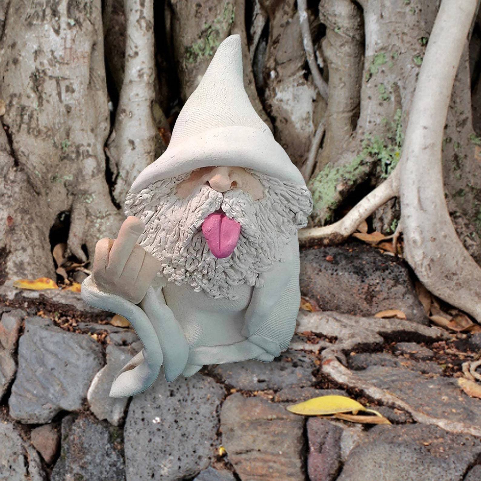 Funny Resin Gnome Figurine Fairy Garden Gnome Garden Gnome Etsy