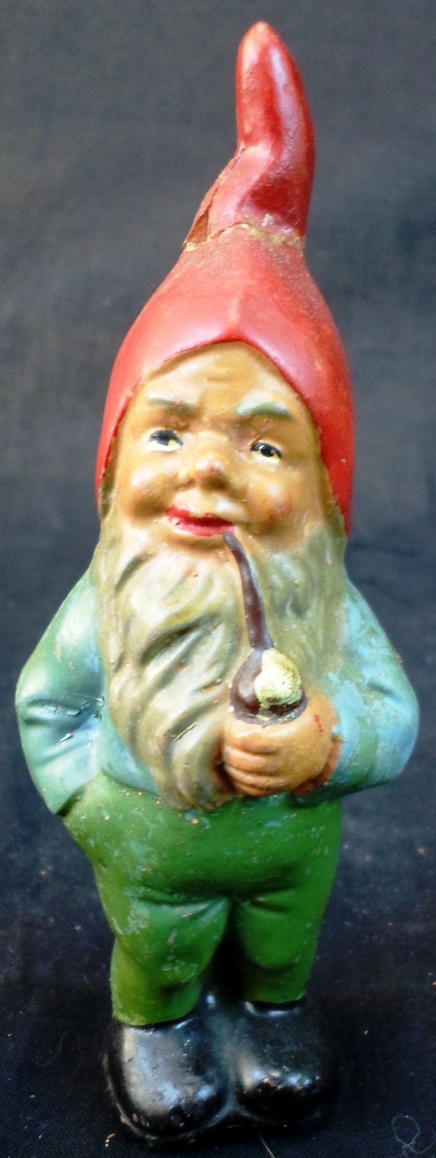 Vintage German Art Pottery Yard Garden Outdoor Gnome Dwarf Gardener