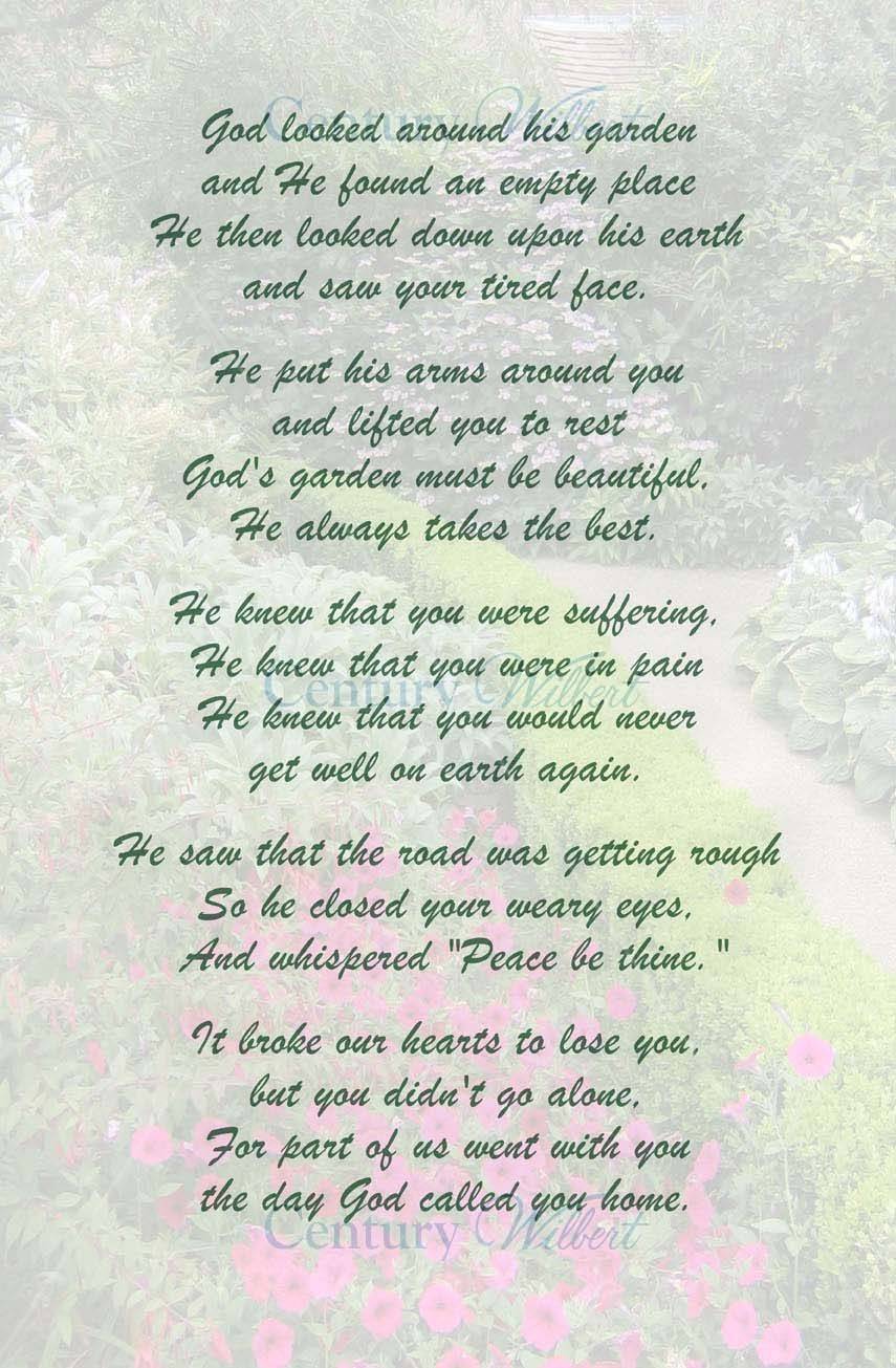 Gardeners Poems Ideas