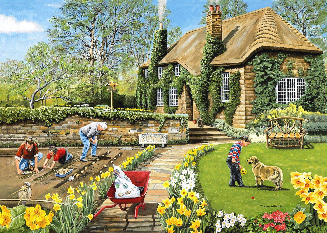 Piece Jigsaw Puzzle Country Garden Jardin Champetre
