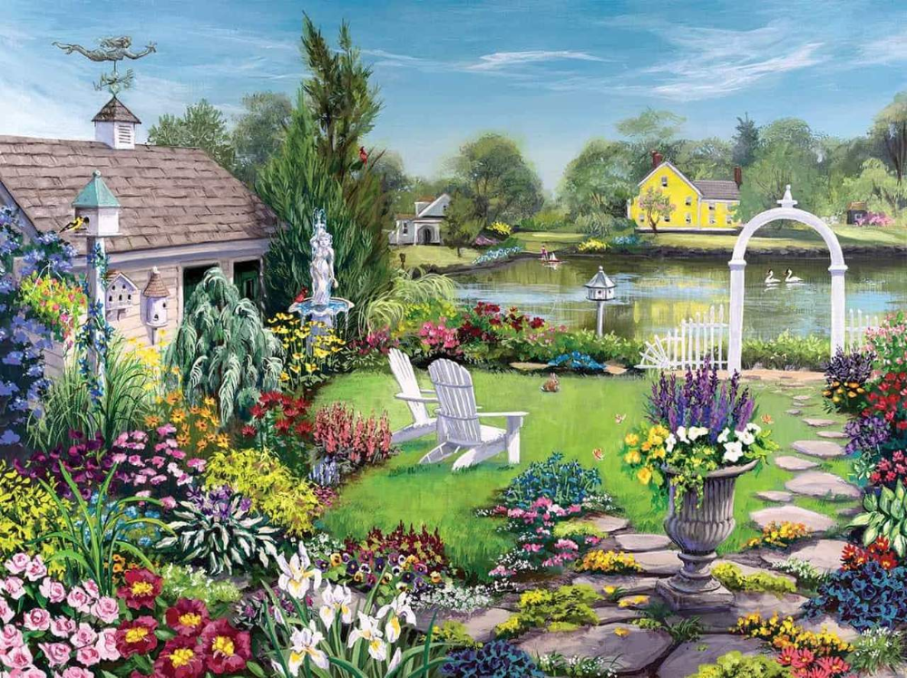 Country Gardens Cottage Garden Holdson Jigsaw Puzzle Piece