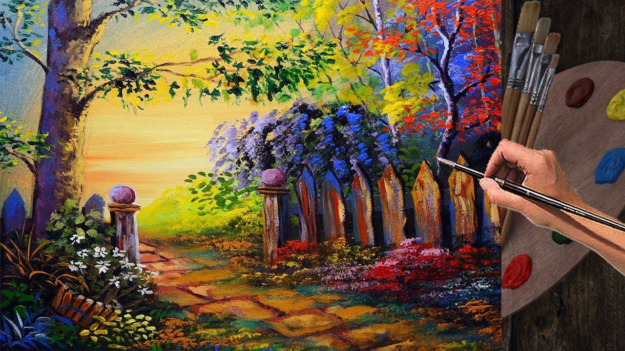 Easy And Simple Landscape Painting Ideas Canvas Painting