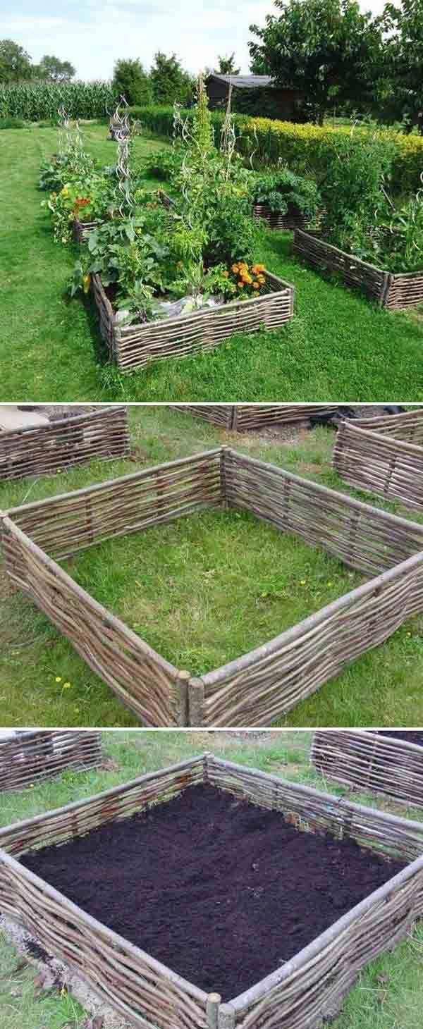 Natural Wood Raised Garden Diy Projects