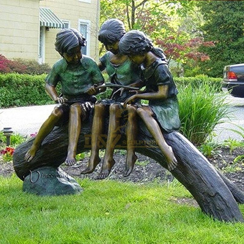 Outdoor Bronze Childrens Garden Statues