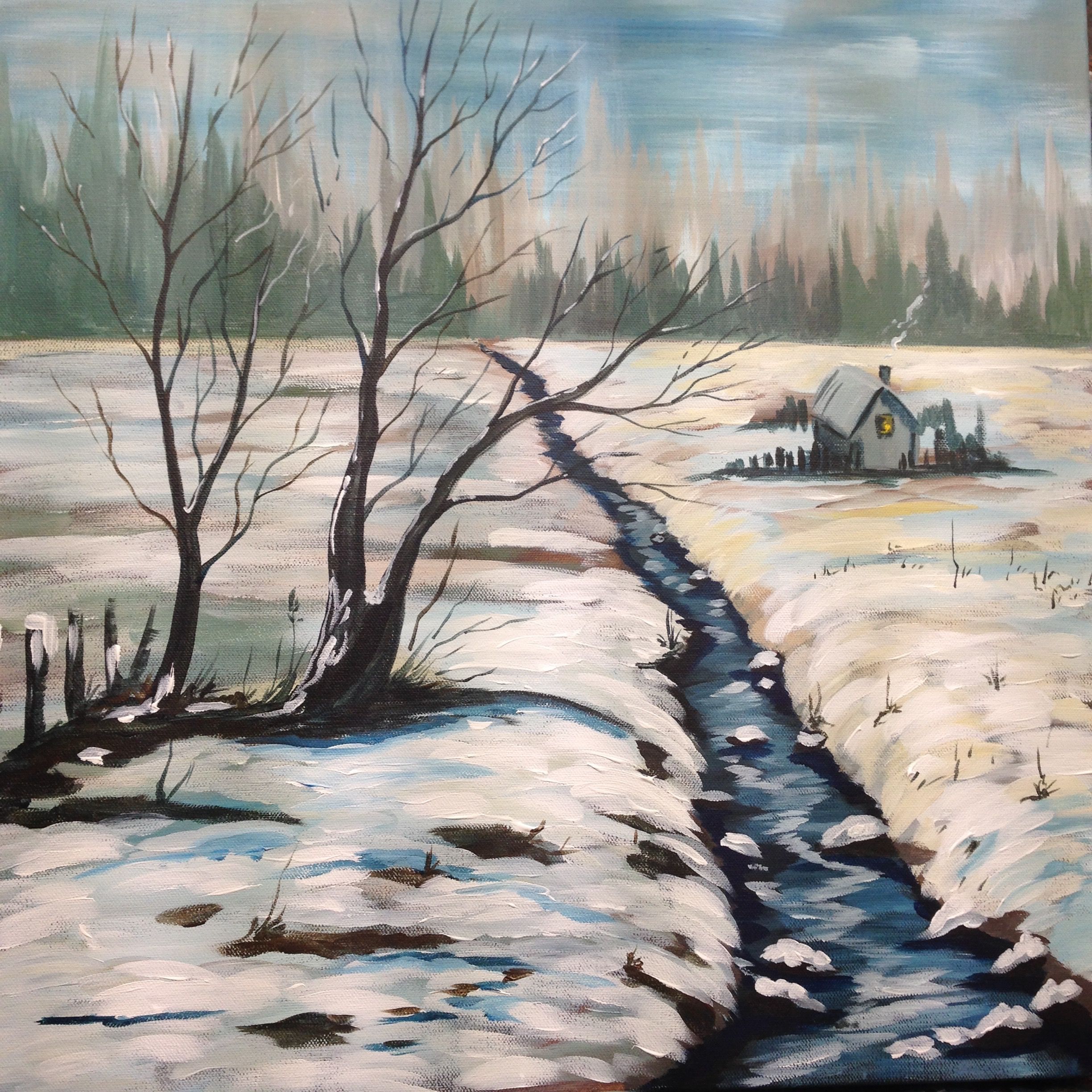 T Pence Lake Landscape Scene Painting Ideas