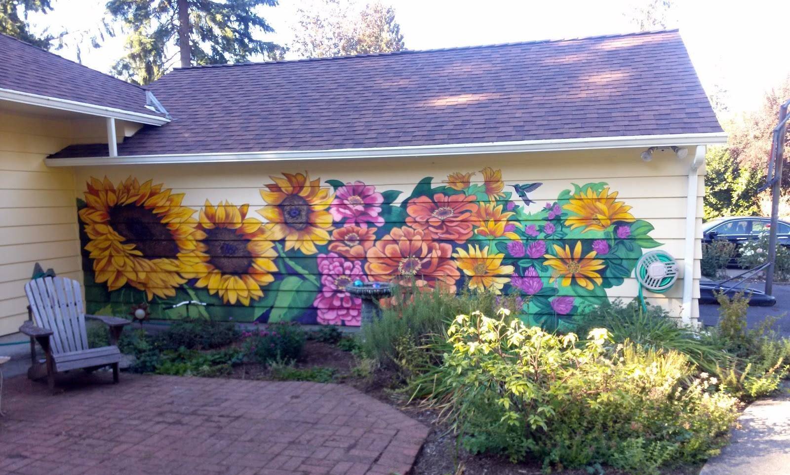 23 Painted Garden Wall Murals Ideas You Gonna Love | SharonSable
