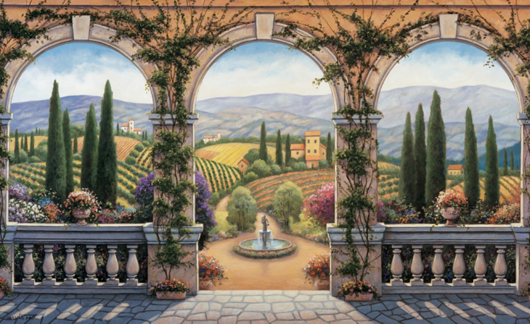Italian Courtyard Painting Italian Garden Area Pinterest Italian