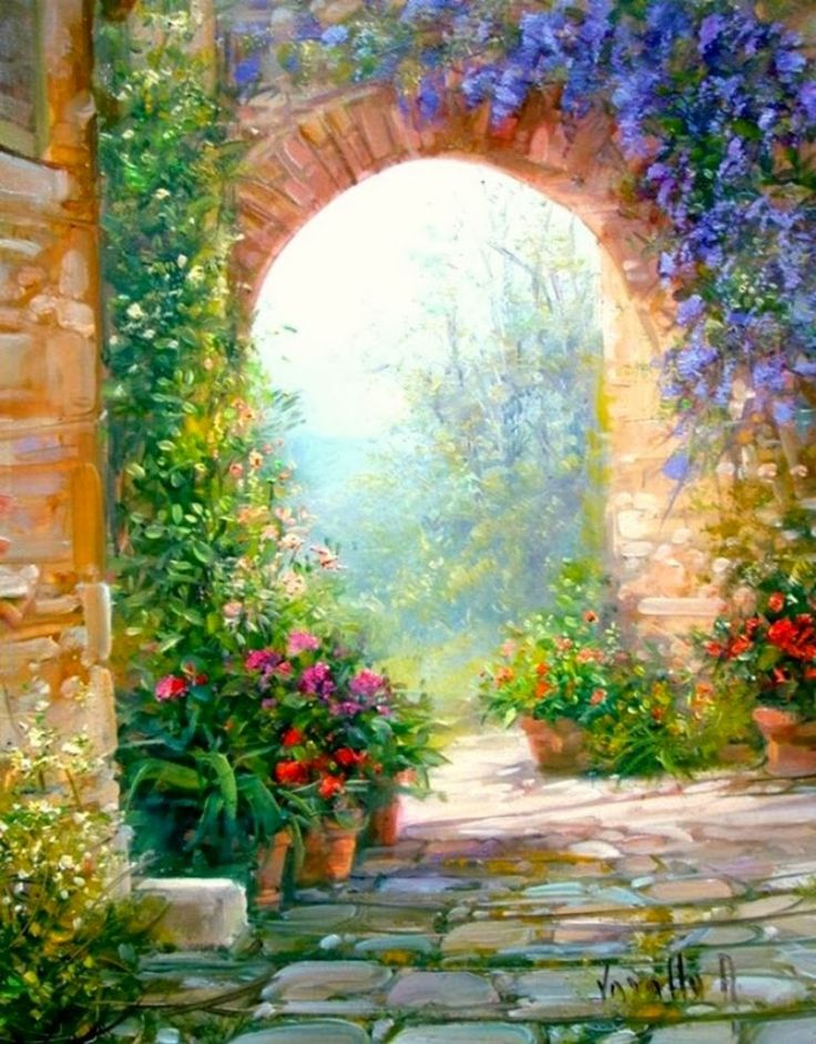 Garden Arch Original Acrylic Painting