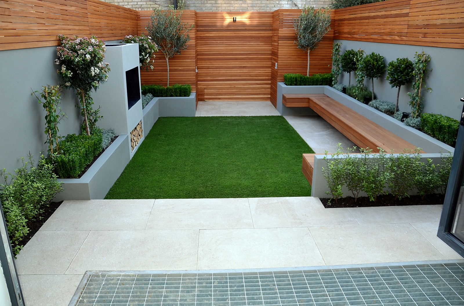Modern Garden Design Small London Cedar Screen Grey