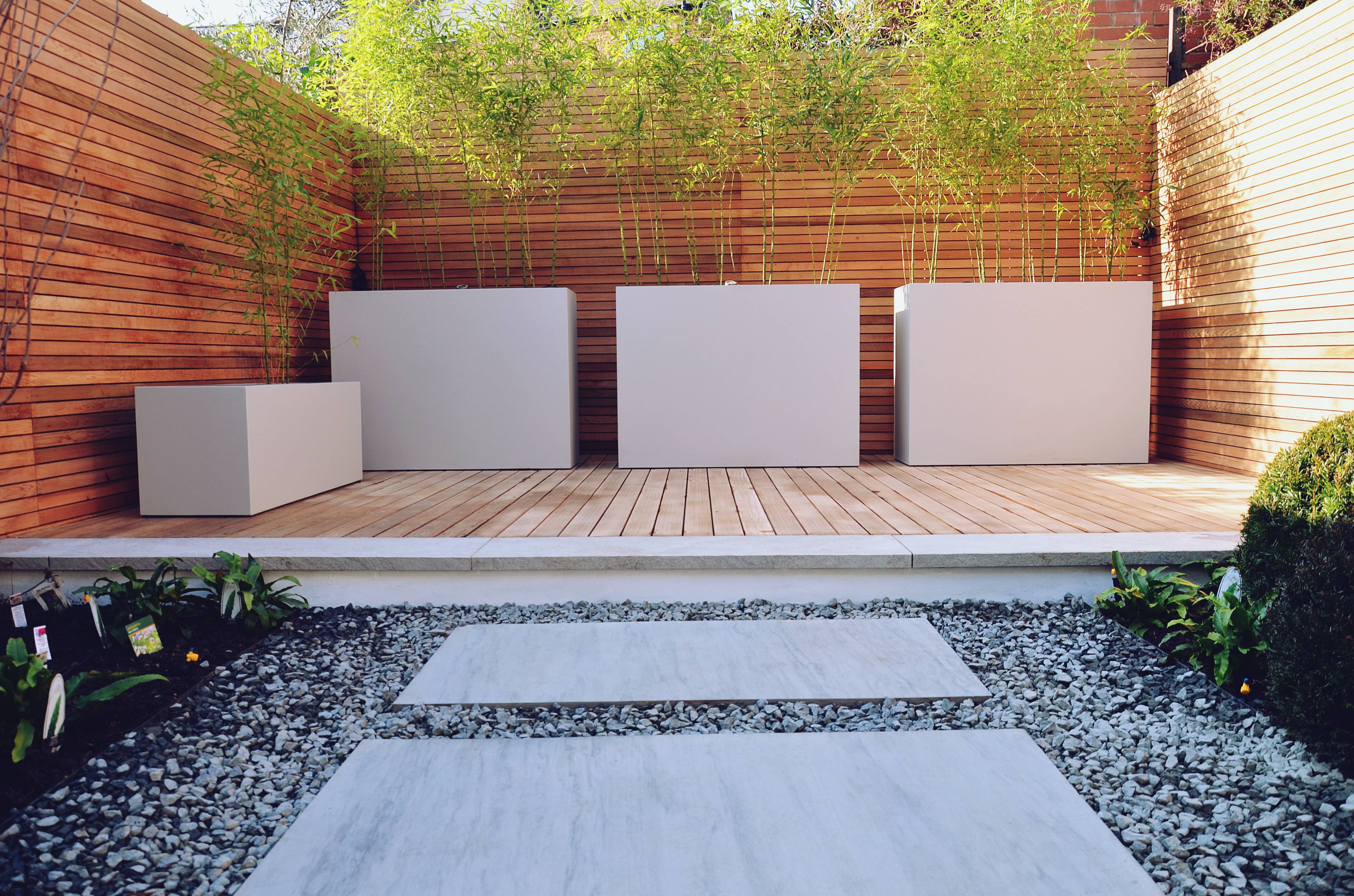 Modern Garden Design Small London Cedar Screen Grey