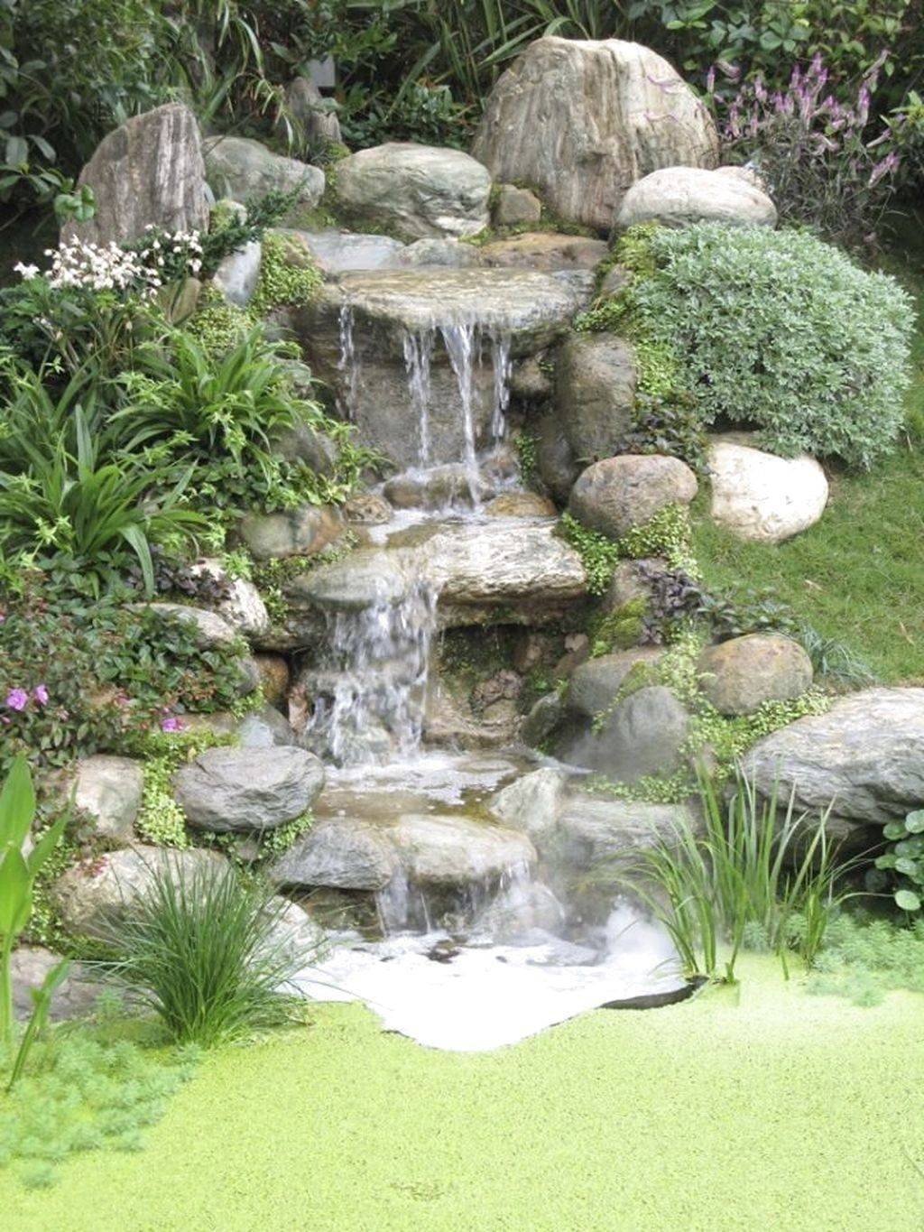 Amazing Backyard Waterfall And Pond Landscaping Ideas