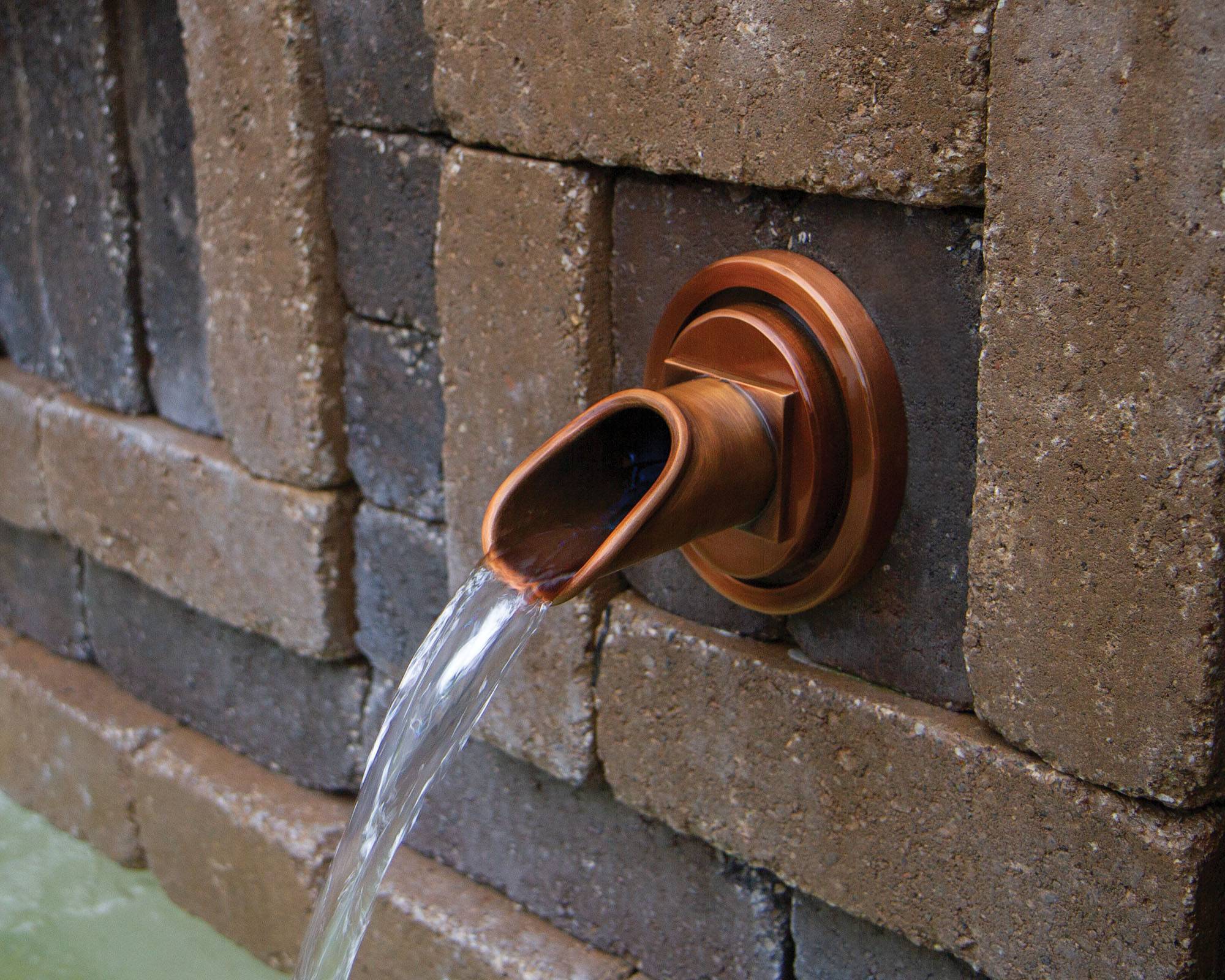 Copper Finish Mantova Wall Spout Atlantic Water Gardens