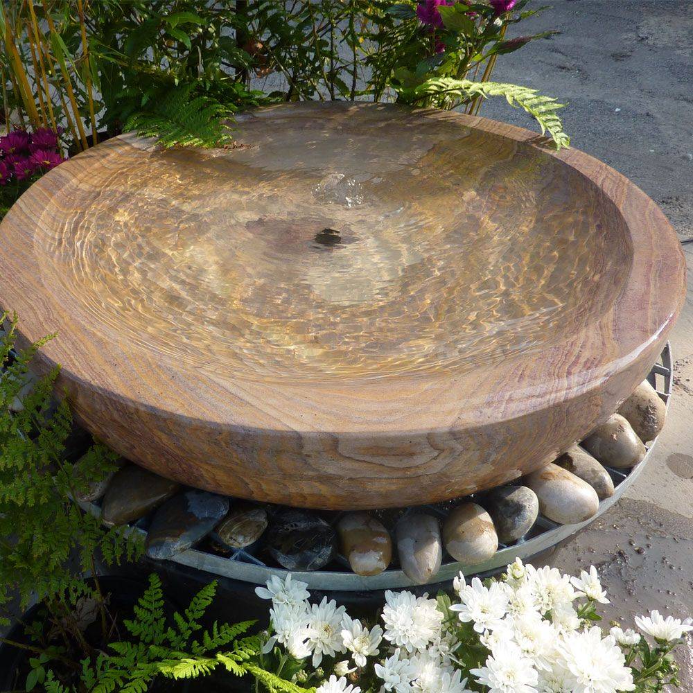 Outdoor Polished Black Granite Bowl Fountain Water