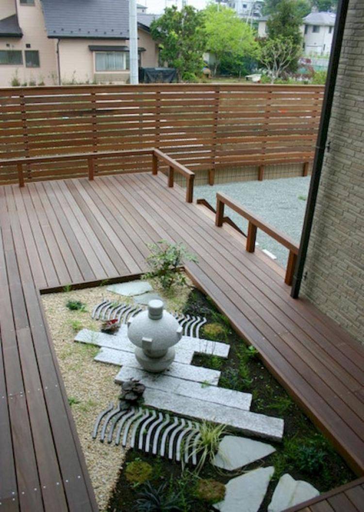 Wonderful Brown Wood Modern Design Garden Japanese Wooden Deck