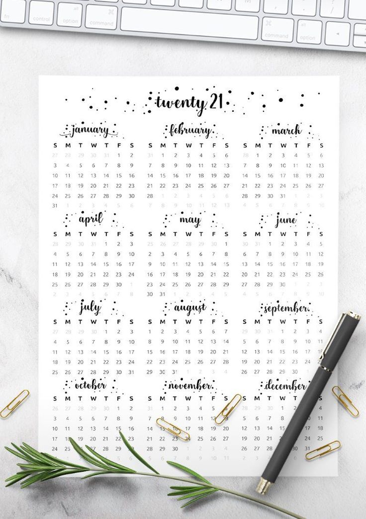 Yearly Teacher Calendar