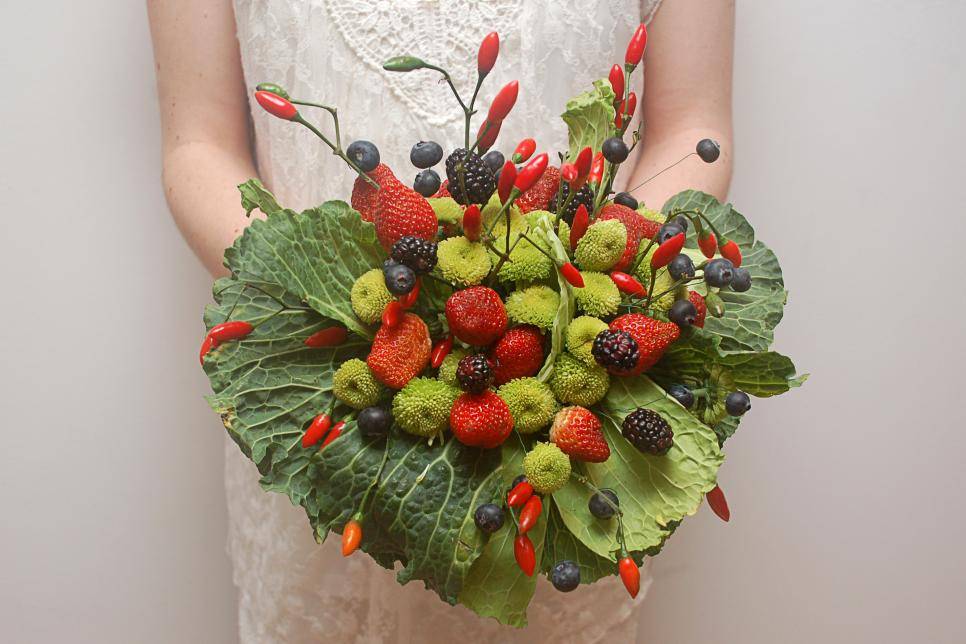Wedding Centerpieces Bursting With Fruits And Vegetables Martha