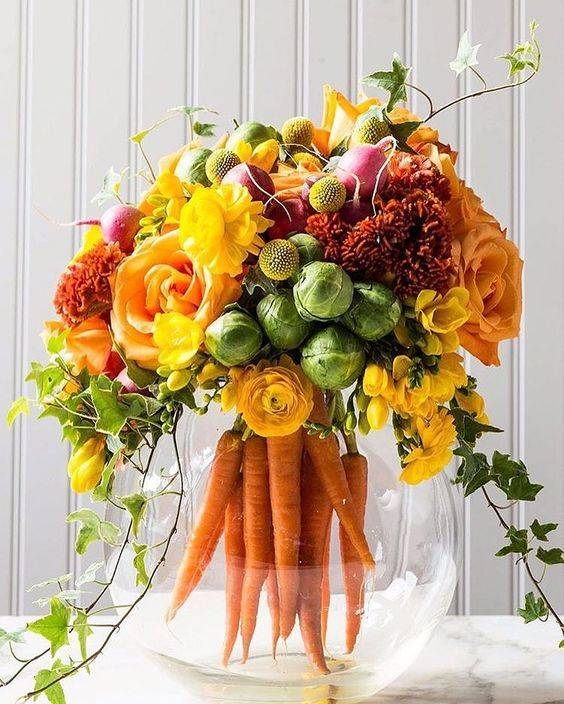 Fruit And Vegetable Centerpiece Flower Centerpieces
