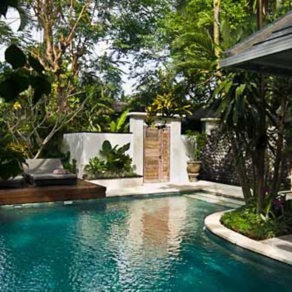 Patio Backyard Small Pool Modern Area