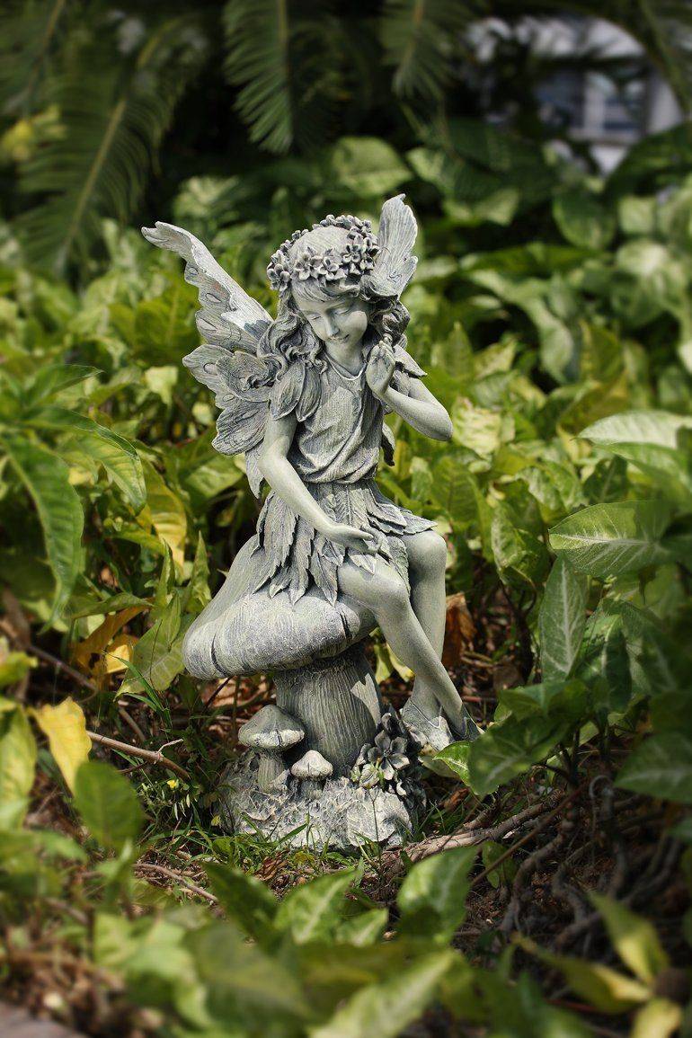 Fairy Sitting Garden Statue Ornament Decoration Resin Crafts