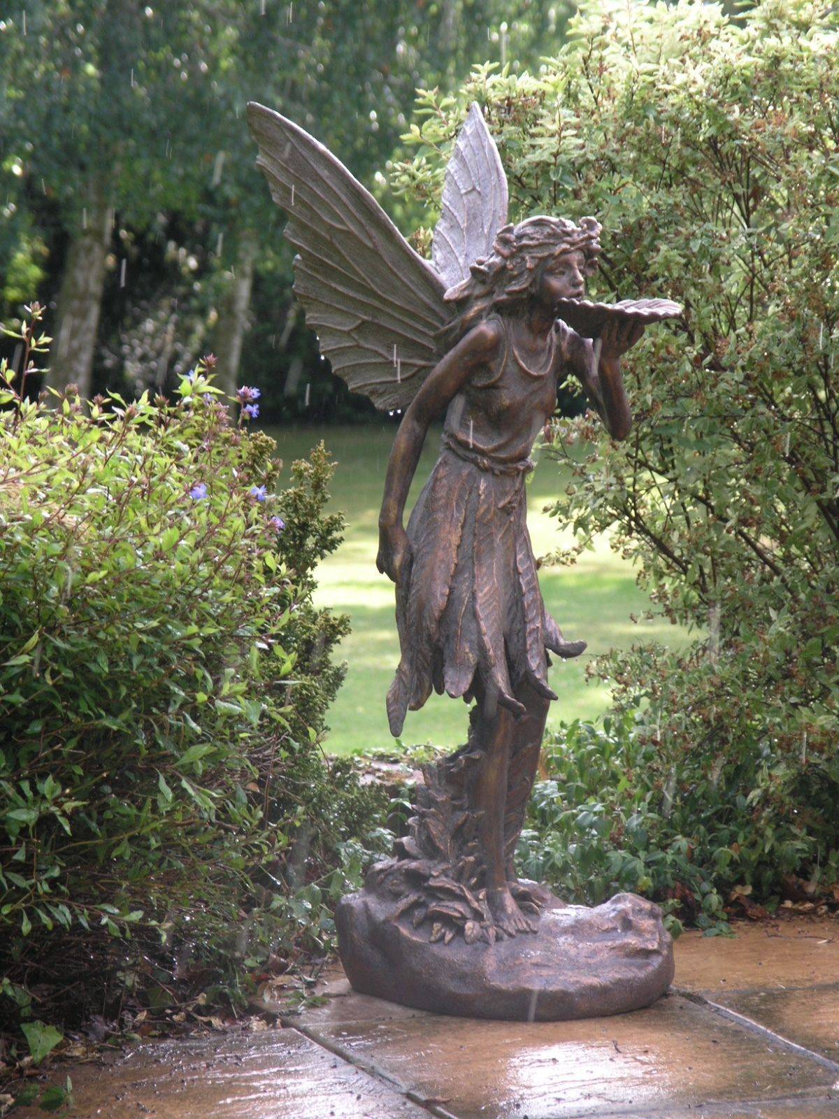 Garden Sitting Fairy Statue Ornament Resin Craft Landscaping Yard