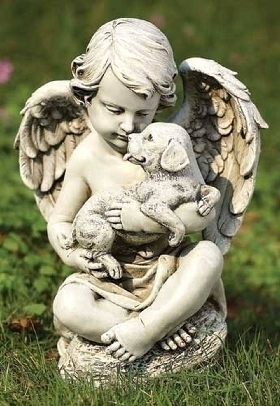 Alfresco Home Standing Angel Garden Statue Garden Statues