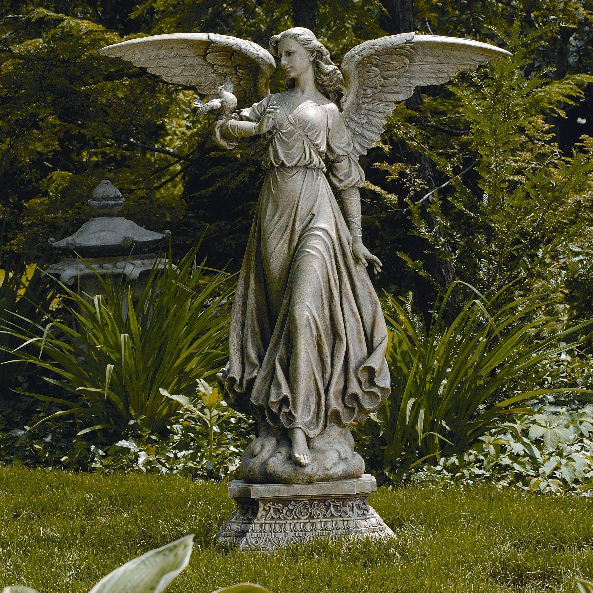 Campania International Autumn Angel Cast Stone Garden Statue Stone