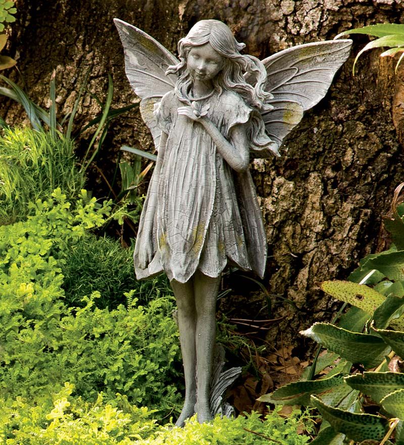 Tudor And Turek Sitting Fairy Statue Garden Ornament Resin