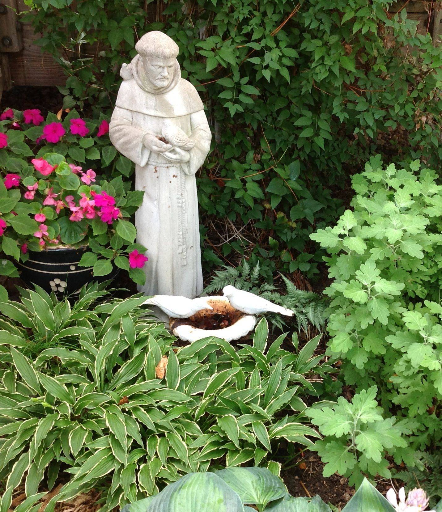 Garden Sculpture Ornament Outdoor St Franciss Blessing Home Art Resin