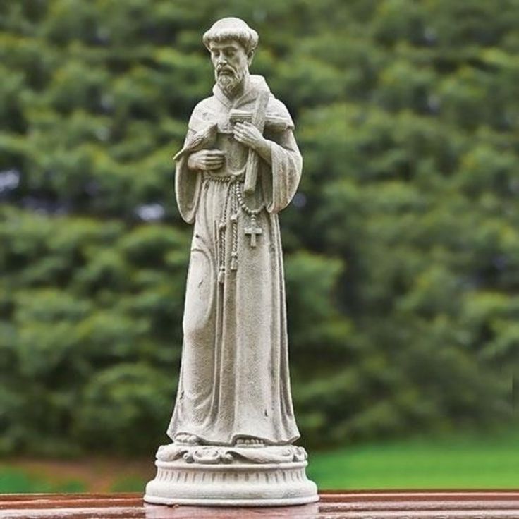 Usamade Cast Stone Small Vintage St Francis Garden Statue Garden