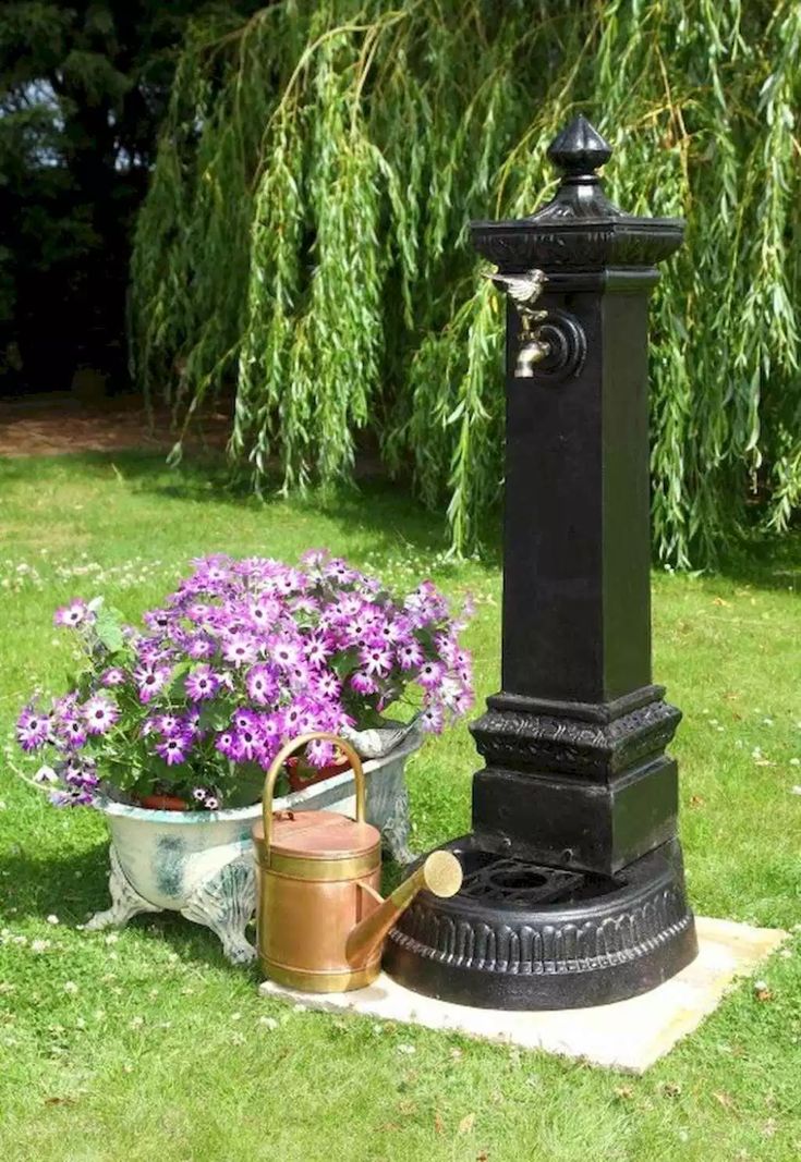 Small Pond Statues Gardening Flowers