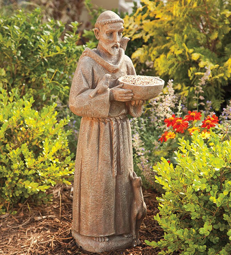 Garden Sculpture Ornament Outdoor St Franciss Blessing Home Art Resin