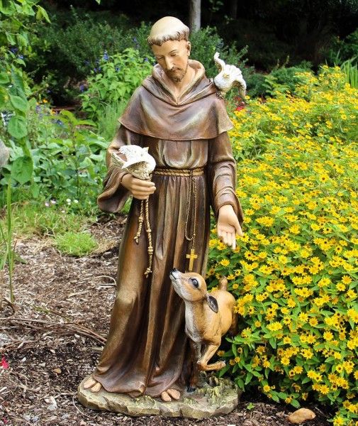 St Francis Statue Garden Blessing Bird Bath Pet Dog Memorial Resin