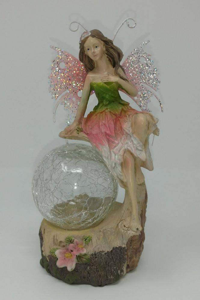 Solar Garden Statues Exhart Gardening Gifts Old Lady Fairy Shoe