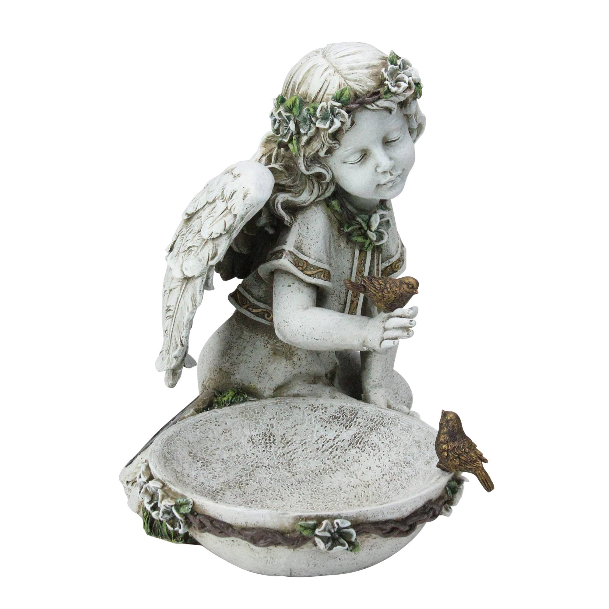 Medium Size Antique Gray Angel Garden Statue