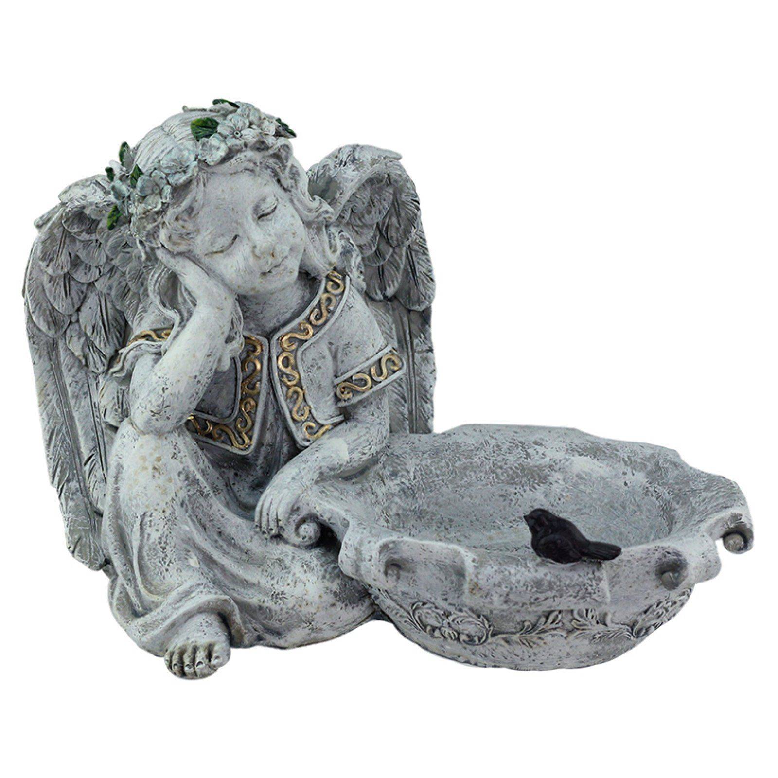 Roman Angel Holding Her Dress Outdoor Patio Garden Bird Feeder