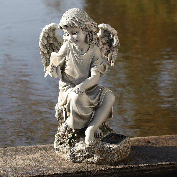This Angel Wings Bird Feeder Statue