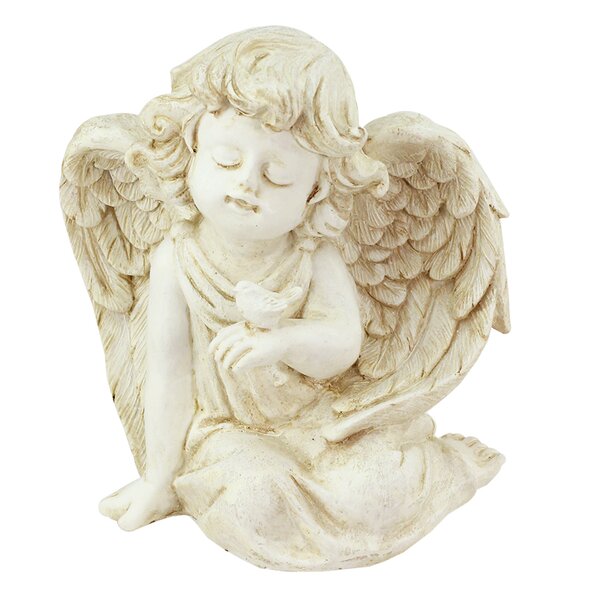 Light Olive Green Cherub Baby Bird Outdoor Garden