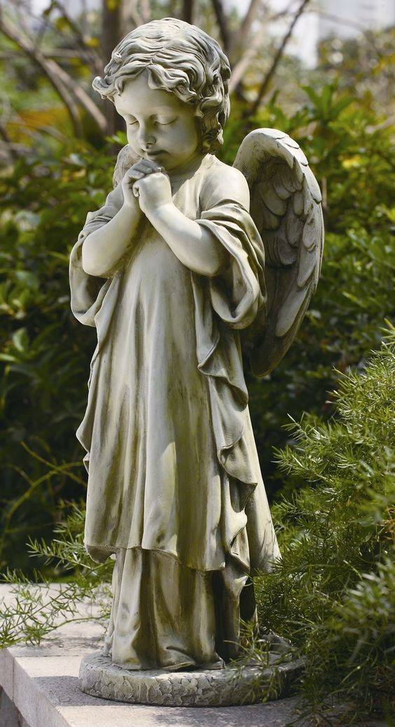 Gray Angel Garden Statue