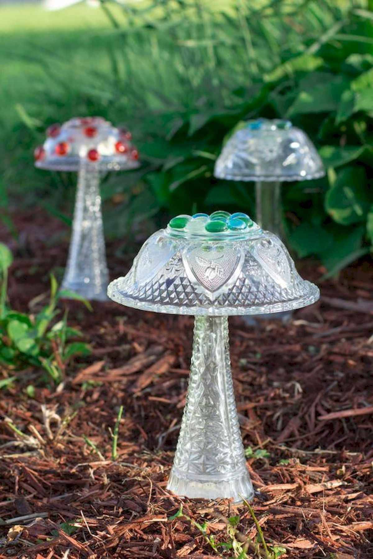 Colorful Mushroom Toadstool Fairy House Garden Decor Statue Sculpture