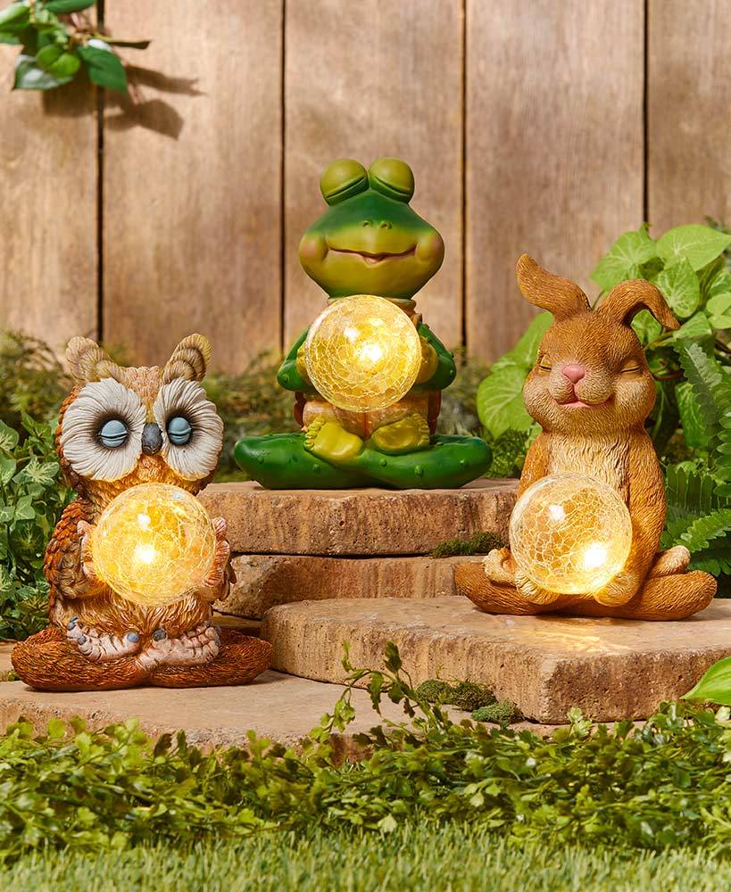 Solar Lighted Daydreaming Animal Sculpture Fresh Garden Decor